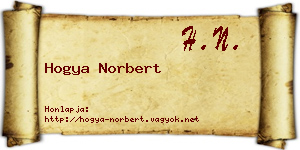 Hogya Norbert névjegykártya